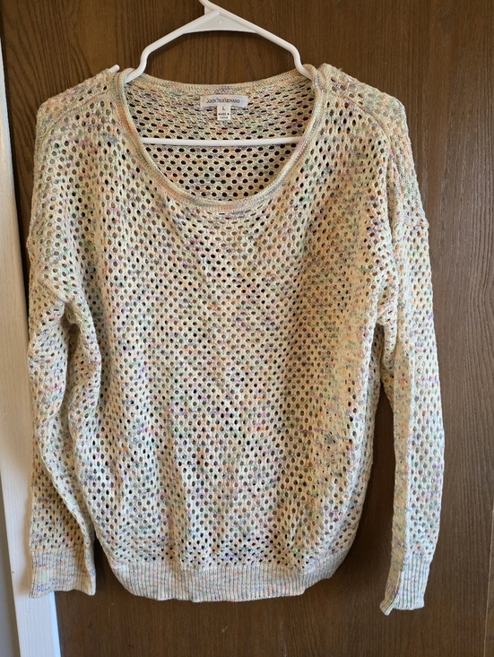 John + Jenn Sweaters - John + Jenn Pastel Open-Weave Crewneck Sweater - Multicolor